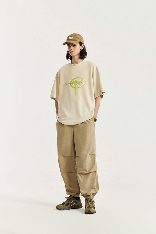 Garment Washed Cuffed Cargo Joggers - Khaki