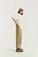 Garment Washed Cuffed Cargo Joggers - Khaki