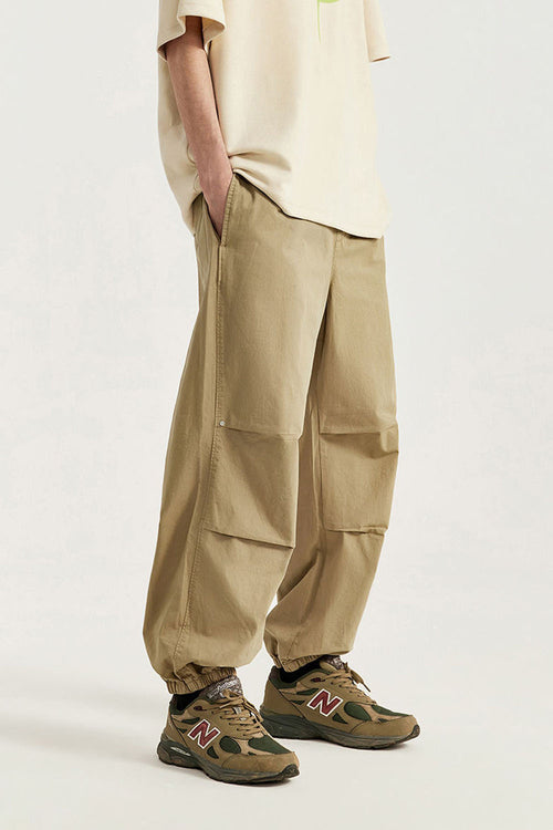 Garment Washed Cuffed Cargo Joggers - Khaki