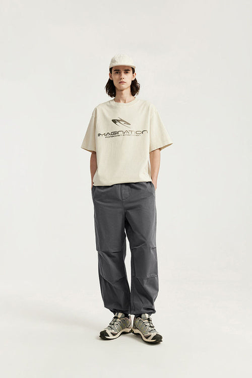 Garment Washed Cuffed Cargo Joggers - Rock Gray