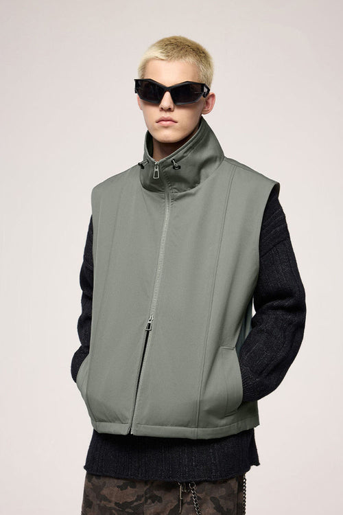Crinkle Utility Vest - Gray