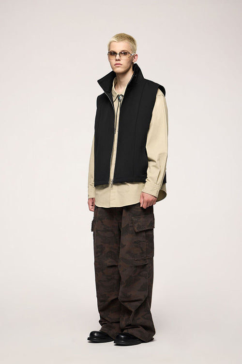 Crinkle Utility Vest - Black