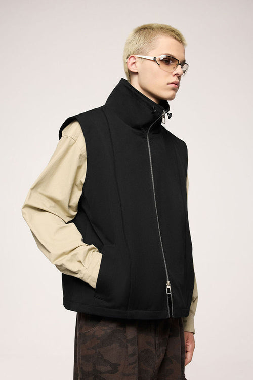 Crinkle Utility Vest - Black