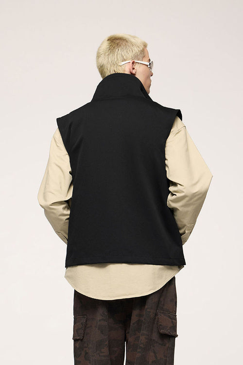 Crinkle Utility Vest - Black