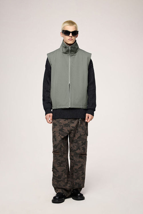 Crinkle Utility Vest - Gray