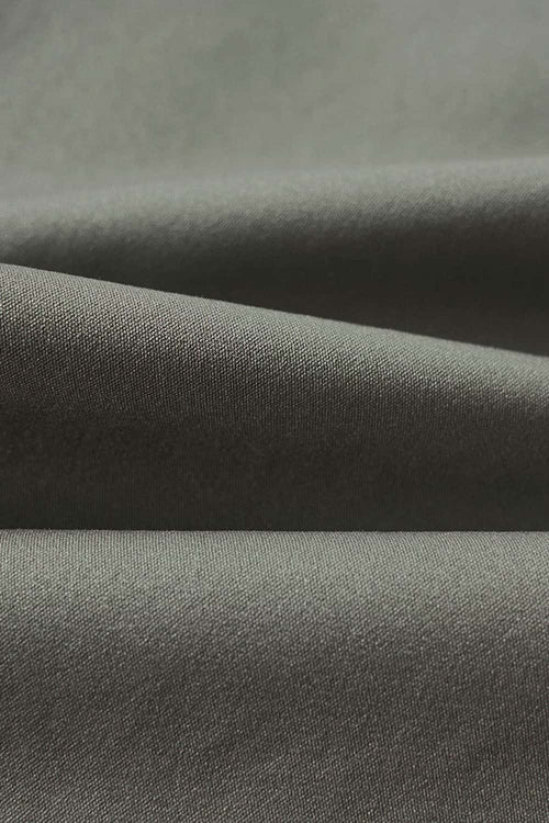Two-Way Zip Drawcord Stand-Collar Utility Vest in Gray - fabric texture close-up