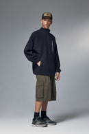 Polar Fleece Taped Half-Zip Pullover - Blue