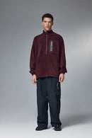 Polar Fleece Taped Half-Zip Pullover - Red
