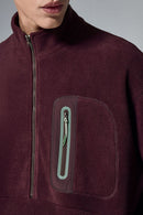 Polar Fleece Taped Half-Zip Pullover - Red