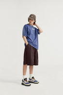 Washed A-Line Utility Shorts - Reddish Brown