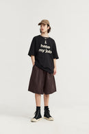 Washed A-Line Utility Shorts - Coffee