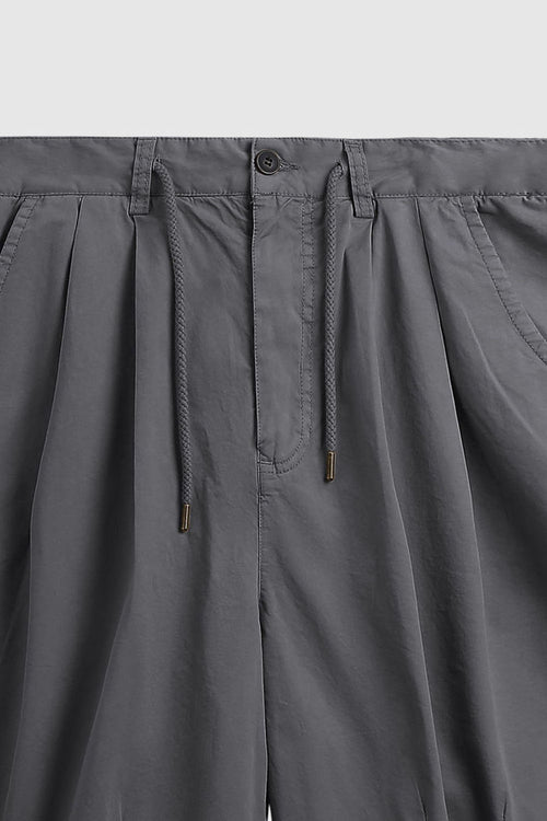 Washed A-Line Utility Shorts - Rock Gray