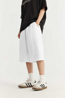 Washed A-Line Utility Shorts - White