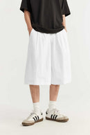 Washed A-Line Utility Shorts - White