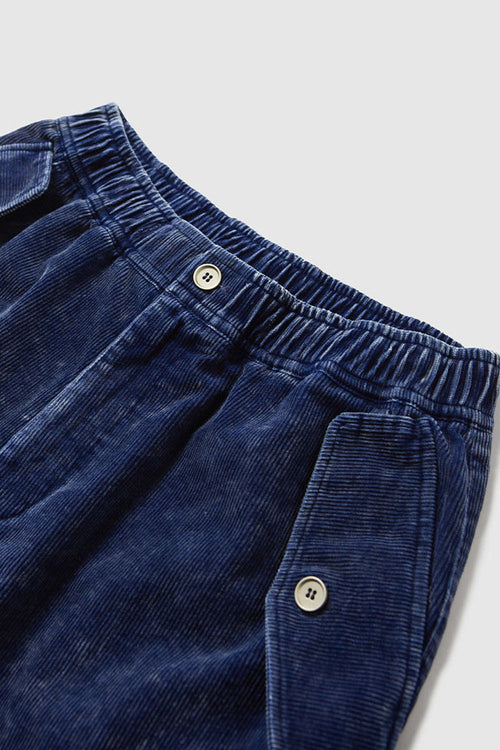 Faded Corduroy Cargo Pants - Blue