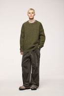 Organic Corduroy Wide-Leg Pants - Green