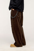 Corduroy Wide-Leg Pants - Coffee