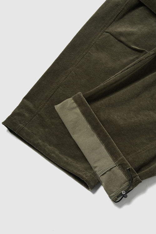 Organic Corduroy Wide-Leg Pants - Green