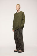 Organic Corduroy Wide-Leg Pants - Green