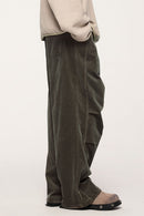 Organic Corduroy Wide-Leg Pants - Green
