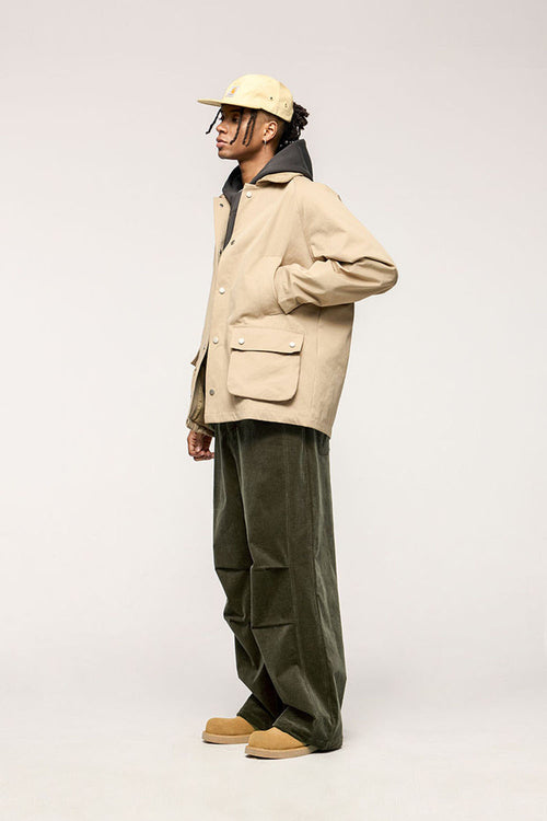Organic Corduroy Wide-Leg Pants - Green