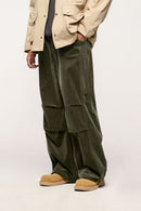 Organic Corduroy Wide-Leg Pants - Green