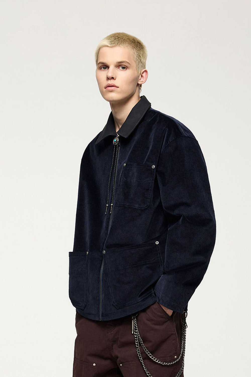 Studded Corduroy Jacket - Royal Blue
