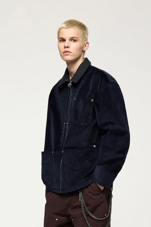 Studded Corduroy Jacket - Royal Blue