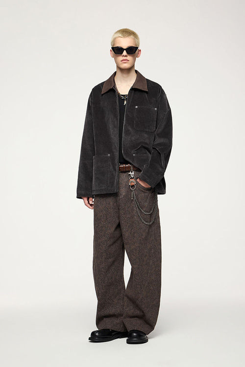 Studded Corduroy Jacket - Gray