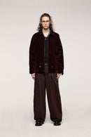 Corduroy Collar Utility Jacket - Coffee