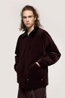 Corduroy Collar Utility Jacket - Coffee