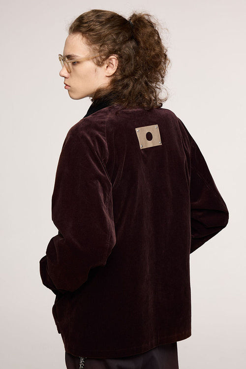 Corduroy Collar Utility Jacket - Coffee