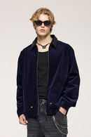Corduroy Collar Utility Jacket - Royal Blue