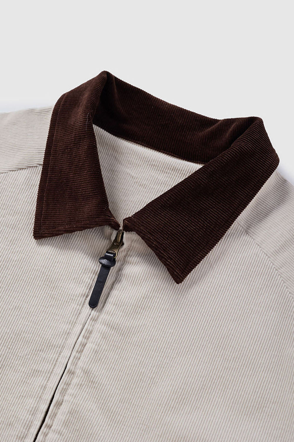 Corduroy Collar Utility Jacket - Apricot
