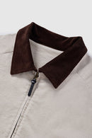Corduroy Collar Utility Jacket - Apricot