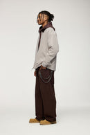 Corduroy Collar Utility Jacket - Apricot