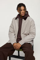 Corduroy Collar Utility Jacket - Apricot