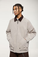 Corduroy Collar Utility Jacket - Apricot