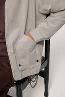 Corduroy Collar Utility Jacket - Apricot