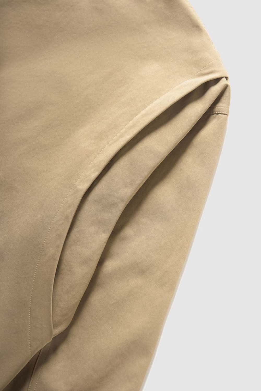 Corduroy-Collar Snap-Front Utility Jacket in Khaki - product detail close-up