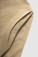 Corduroy-Collar Snap-Front Utility Jacket in Khaki - product detail close-up