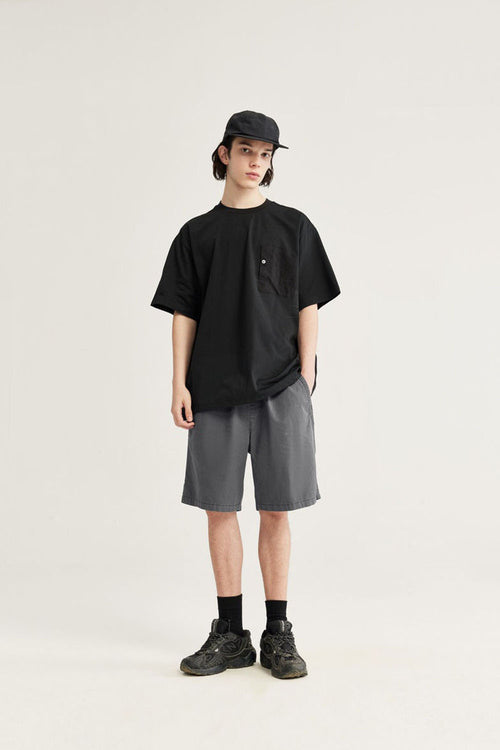 Washed Reversible Shorts - Rock Gray