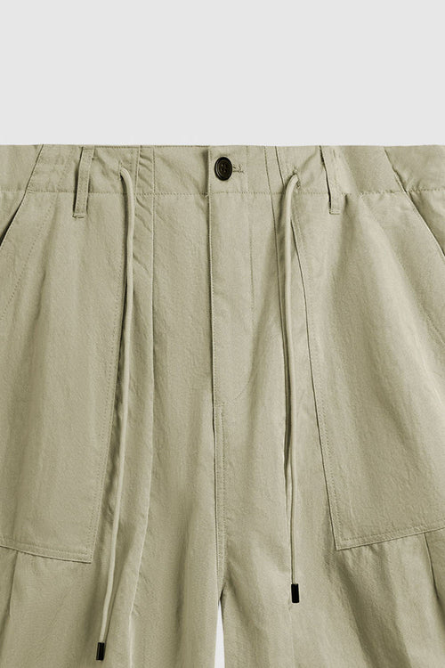 Crinkle Nylon Utility Shorts - Sand