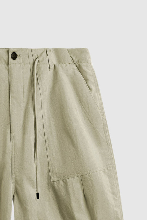 Crinkle Nylon Utility Shorts - Sand
