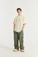 Brushed Cotton Graphic Tee - Apricot