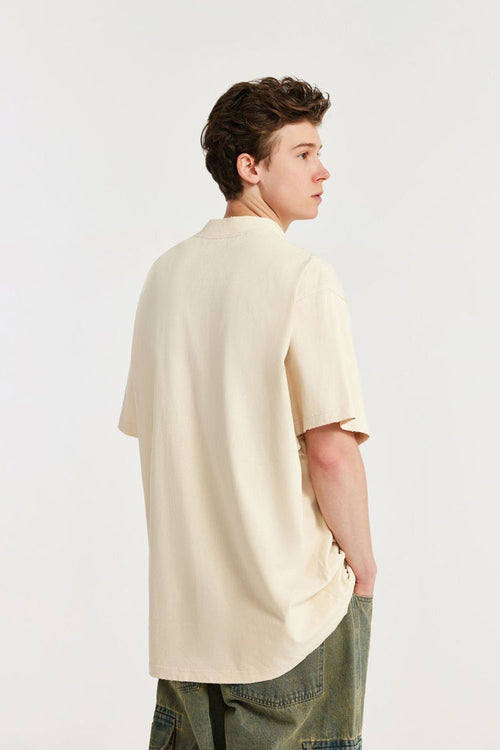 Brushed Cotton Graphic Tee - Apricot