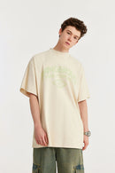 Brushed Cotton Graphic Tee - Apricot