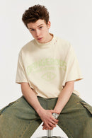 Brushed Cotton Graphic Tee - Apricot