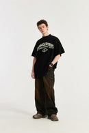 Brushed Cotton Graphic Tee - Black