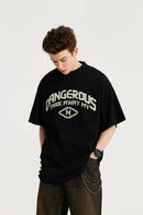 Brushed Cotton Graphic Tee - Black